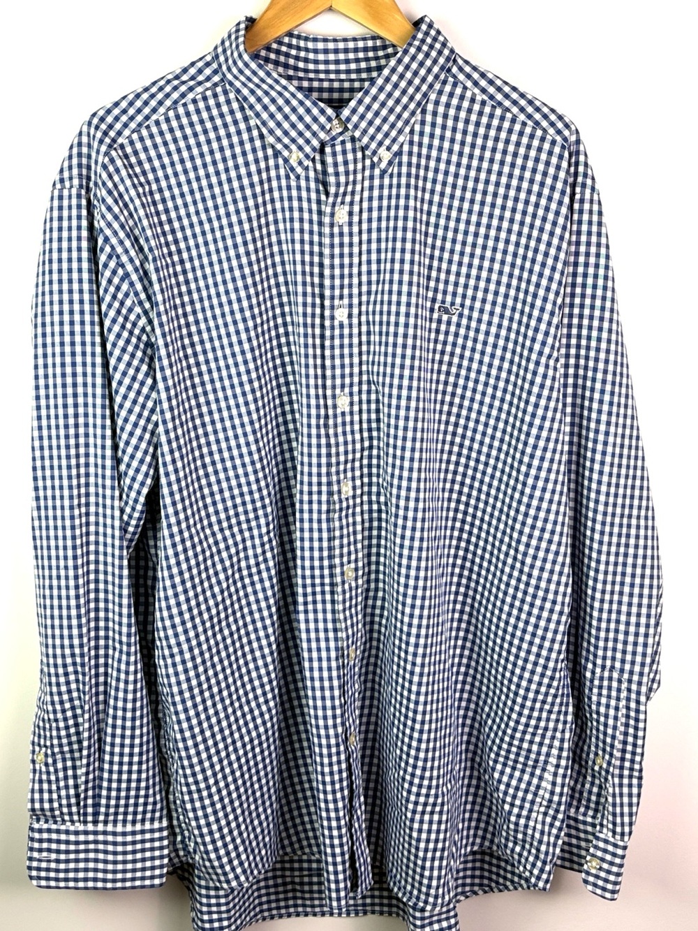 Vineyard Vines Classic Navy Gingham Button-Down Shirt - Men size XXL